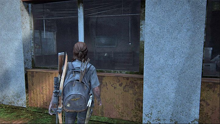 You reach the shutters thanks to which you can access the apartment on the first floor - The Last of Us 2: Safe combinations - Seattle, Day 2 Ellie - Safes - The Last of Us 2 Guide