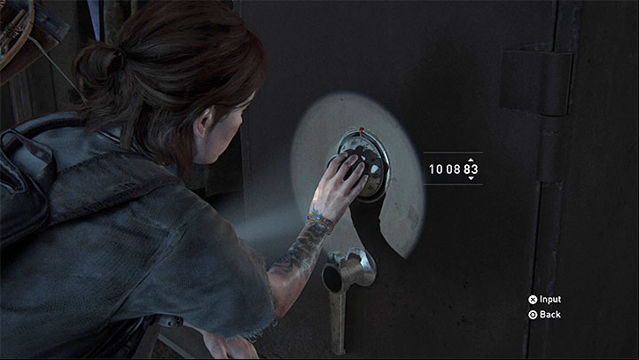 The code for the safe is 10-08-83 (October 8, 1983) - The Last of Us 2: Safe combinations - Seattle, Day 2 Ellie - Safes - The Last of Us 2 Guide