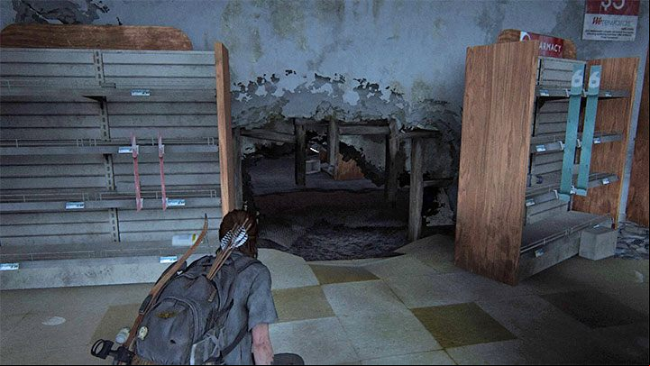 The picture shows a hole in the wall - The Last of Us 2: Safe combinations - Seattle, Day 2 Ellie - Safes - The Last of Us 2 Guide