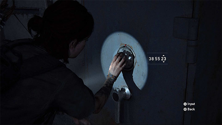 The safe is in an unlit room - The Last of Us 2: Safe combinations - Seattle, Day 2 Ellie - Safes - The Last of Us 2 Guide