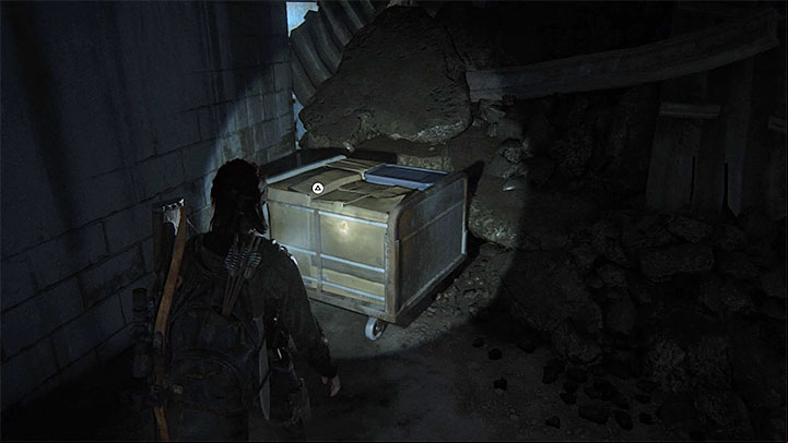 Now look for the cart with wheels shown in the picture - The Last of Us 2: Safe combinations - Seattle, Day 3 Ellie - Safes - The Last of Us 2 Guide