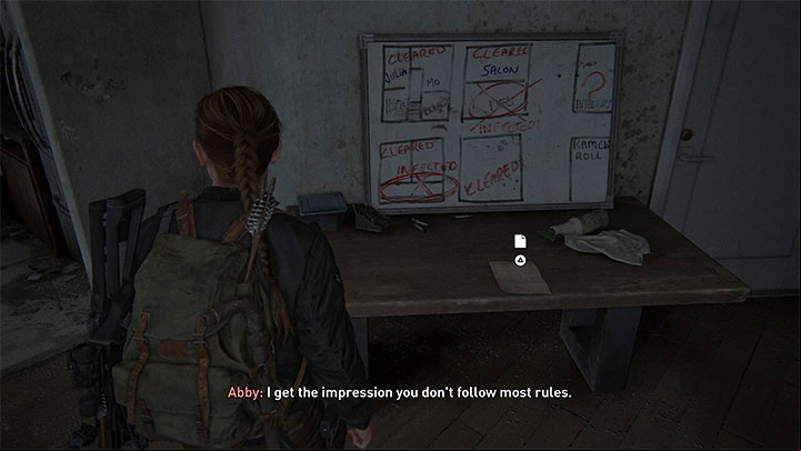 Inside the apartment, youll find a note with a clue about the combination to the safe - The Last of Us 2: Safe combinations - Seattle, Day 2 Abby - Safes - The Last of Us 2 Guide