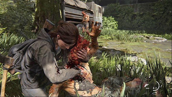 While playing as Ellie, clickers are much more easy to dispose of than in TLoU 1 - The Last of Us 2: Clickers guide, how to kill? - Enemies - The Last of Us 2 Guide