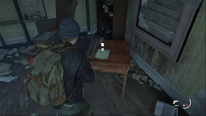You can find the document on a table in one of the rooms of the cabin - The Last of Us 2: The Overlook - collectibles, artefacts, coins - Jackson - The Last of Us 2 Guide