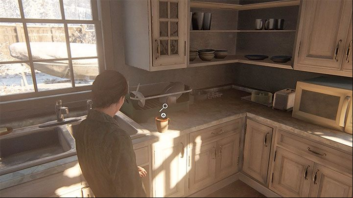 Check the kitchen located on the ground floor of Joels house in the Packing Up stage - The Last of Us 2: Packing Up - collectibles, artefacts, coins - Jackson - The Last of Us 2 Guide