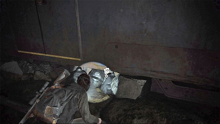 The secret is hidden among the garbage under one of the subway wagons - The Last of Us 2: The Tunnels - collectibles, artefacts, coins - Seattle Day 1 - Ellie - The Last of Us 2 Guide