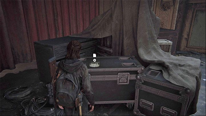 Climb onto the stage and look for the leaflet on one of the large containers - The Last of Us 2: The Theatre - collectibles, artefacts, coins - Seattle Day 1 - Ellie - The Last of Us 2 Guide