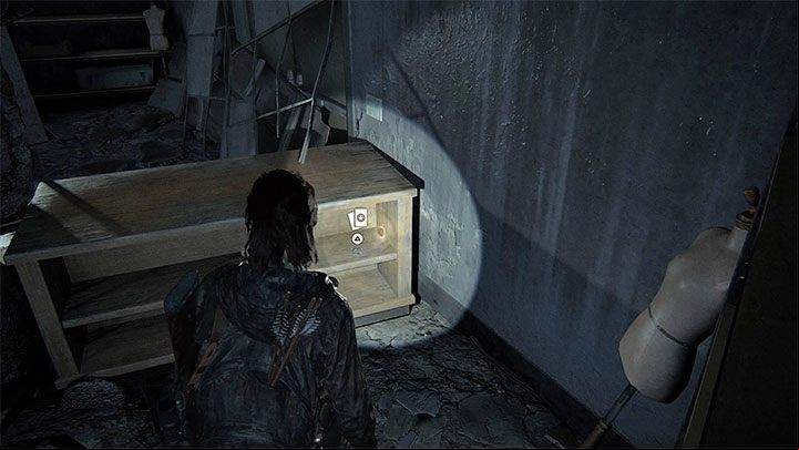Just after youve ed the obstacle, stop and turn 180 degrees to notice the collectible - The Last of Us 2: Road to the Aquarium - collectibles, artefacts, coins - Seattle, Day 3 - Ellie - The Last of Us 2 Guide