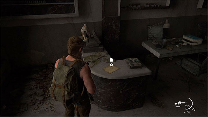The document lies on one of the desks inside the building - The Last of Us 2: Hostile Territory - collectibles, artefacts, coins - Seattle Day 1 - Abby - The Last of Us 2 Guide