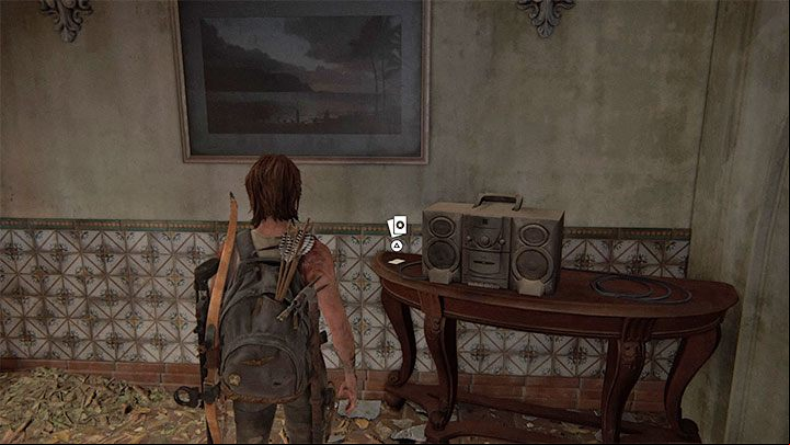 The secret lies on a table next to the stereo tower - The Last of Us 2: The Resort - collectibles, artefacts, coins - Santa Barbara - The Last of Us 2 Guide