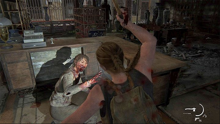 Abby doesnt have a switchblade, but you can unlock shivs blades for her - each one of them is disposable and their main use is to eliminate clickers (stealth attack or after being caught by a monster) - The Last of Us 2: Weapons, gadgets - list - Basics - The Last of Us 2 Guide