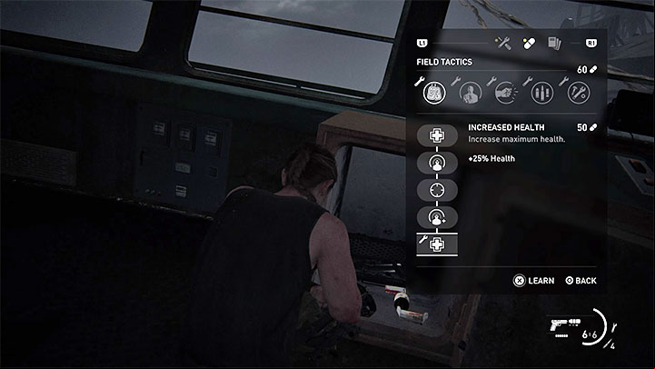 Abby, who you will take over for a longer period of time during the rest of the campaign, has completely different training manuals and ive skills - The Last of Us 2: Training manuals, ive skills - Character development and equipment upgrades - The Last of Us 2 Guide