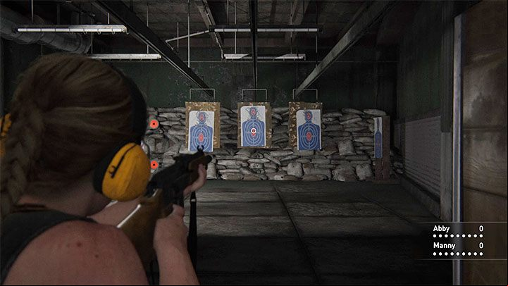 Winning the shooting range competition is easy - we advise you to aim for the red area in the middle of the shield, which is on the chest - The Last of Us 2: Sharpshooter trophy guide - Trophy guide - The Last of Us 2 Guide