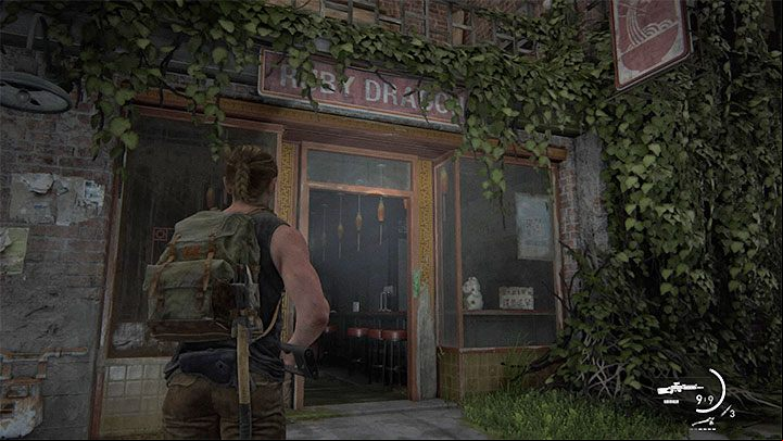 Check out the last store on the left - Ruby Dragon - The Last of Us 2: Relic of the Sages trophy guide - Trophy guide - The Last of Us 2 Guide