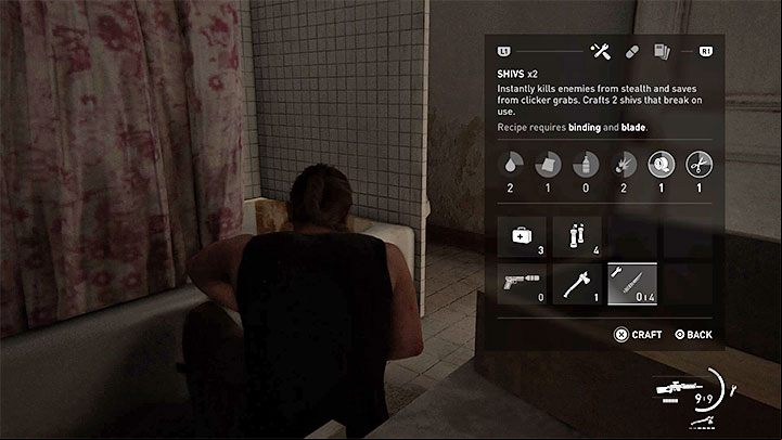 Craft Shivs ive skill is the first of the new tree and costs 20 supplements - The Last of Us 2: Are melee weapons indestructible? - Combat - The Last of Us 2 Guide