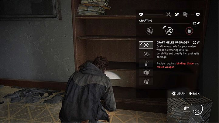 Go to the ive skills tab associated with the newly found manual - The Last of Us 2: Are melee weapons indestructible? - Combat - The Last of Us 2 Guide