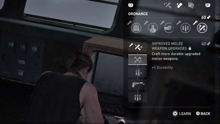 Abby, the playable character in the later part of the game, can also fix weapons - The Last of Us 2: Are melee weapons indestructible? - Combat - The Last of Us 2 Guide
