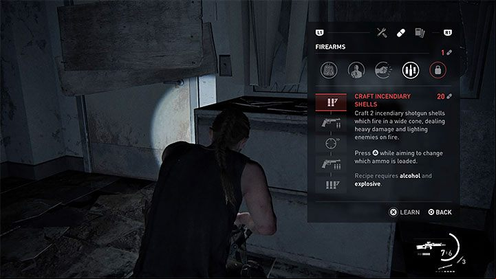 The ability to make ammunition is the first of that tree - Craft Incendiary Shells - The Last of Us 2: How to get Shotgun? - Combat - The Last of Us 2 Guide