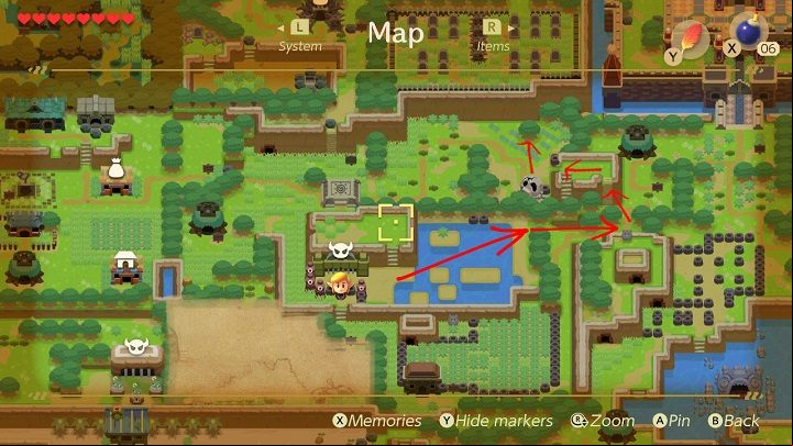 Ending your adventure in the Key Cavern youll receive a message about going to the waterfall - Anglers Tunnel | Links Awakening Walkthrough - Walkthrough - Links Awakening Guide