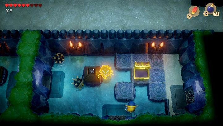 Go back up the stairs to the corridor and go left - Anglers Tunnel | Links Awakening Walkthrough - Walkthrough - Links Awakening Guide