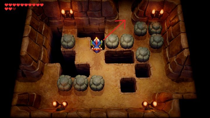 Go to the next room and move the stones to be able to fly over the abyss - Eagles Tower | Links Awakening Walkthrough - Walkthrough - Links Awakening Guide