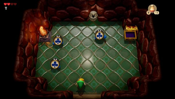 Go up through the revolving door and use a Small Key to open the door on the right - Tail Cave | Links Awakening Walkthrough - Walkthrough - Links Awakening Guide