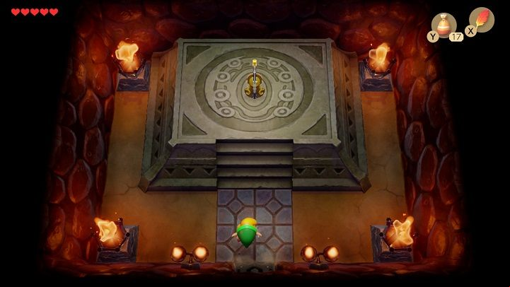 Go back down and circle the wall to go through the door on the left - Tail Cave | Links Awakening Walkthrough - Walkthrough - Links Awakening Guide