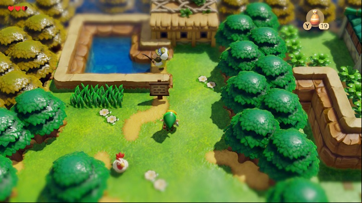 There is only one pond in the game where you can cast a fishing rod - in the north part of Mabe Village - Fishing in Links Awakening - Basics - Links Awakening Guide