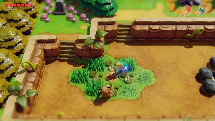 Leave the cave and climb the ladder on the right - Key Cavern | Links Awakening Walkthrough - Walkthrough - Links Awakening Guide