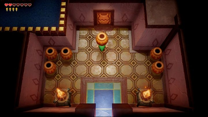 Return to the navy-blue rug and go right - Key Cavern | Links Awakening Walkthrough - Walkthrough - Links Awakening Guide