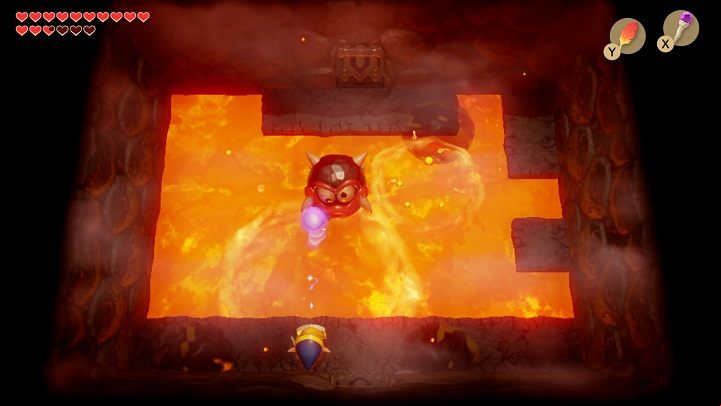 Hot Head is the Main Boss in the last Dungeon, Turtle Rock, that guards the Thunder Drum - Hot Head | Boss in Links Awakening - Bosses - Links Awakening Guide