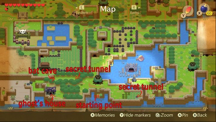 Go back to the Telephone Booth and turn right - Catfishs Maw | Links Awakening Walkthrough - Walkthrough - Links Awakening Guide