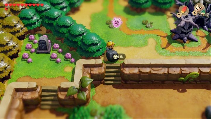 Leave the house and play Manbos Mambo on your Ocarina to teleport to Manbos Pond - Catfishs Maw | Links Awakening Walkthrough - Walkthrough - Links Awakening Guide