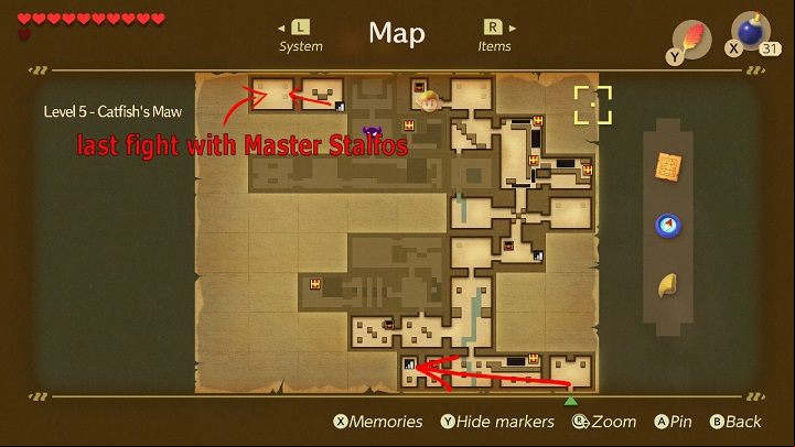 After winning the fight go to the room on the left to get the Map from the chest - Catfishs Maw | Links Awakening Walkthrough - Walkthrough - Links Awakening Guide