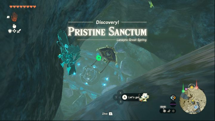 Pristine Sanctum is near Lulu Lake, between Mipha Court and Mikau Lake - Zelda TotK: Sidon of the Zora - Walkthrough - Zelda Tears of the Kingdom Guide