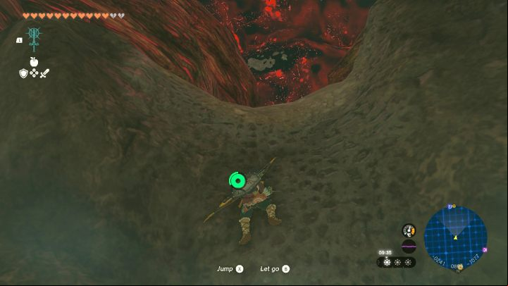 Land on the rock and start climbing up - Zelda TotK: Destroy Ganondorf - Walkthrough - Zelda Tears of the Kingdom Guide
