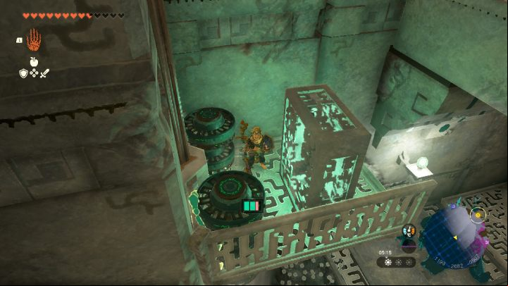 Lift the right leg box and put it on the platform - Zelda TotK: Find the Fifth Sage - Walkthrough - Zelda Tears of the Kingdom Guide