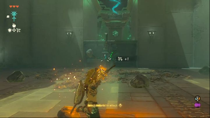If you have obtained the key from the first chest, you can now open the door - Zelda TotK: In isa Shrine - Sky - Zelda Tears of the Kingdom Guide