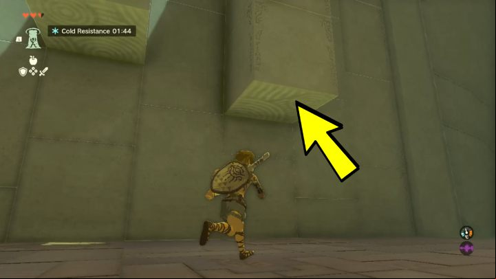 Stand under the block on the right and use Ascend - Zelda TotK: Gutanbac Shrine - Sky - Zelda Tears of the Kingdom Guide