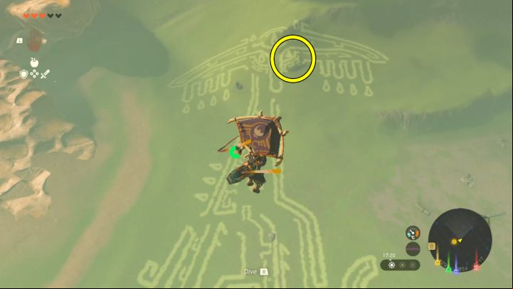 You will discover the first Tear of the Dragon while completing the Impa and the Geoglyphs main quest - examine the left eye of Rauru - Zelda TotK: The Dragons Tears - Walkthrough - Zelda Tears of the Kingdom Guide