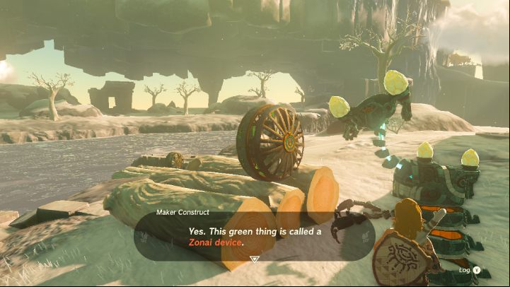 Go towards the lake and talk to the robot standing by the rafts - Zelda Tears of the Kingdom: All Shrines on Great Sky Island - Sky - Zelda Tears of the Kingdom Guide