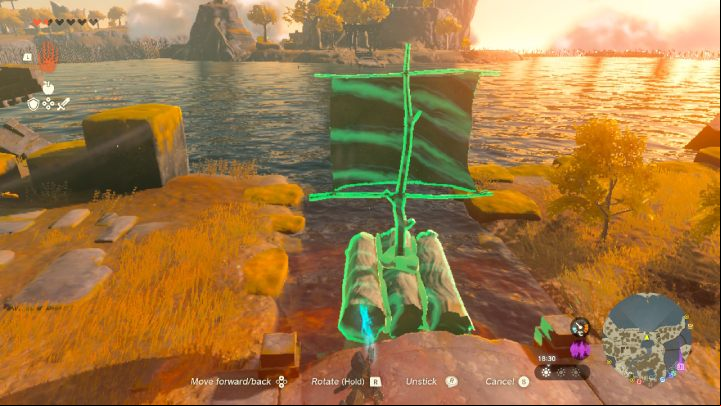Put the raft on the shore and quickly jump on it, because of the strong wind the raft will immediately start to sail towards the other shore - Zelda Tears of the Kingdom: All Shrines on Great Sky Island - Sky - Zelda Tears of the Kingdom Guide