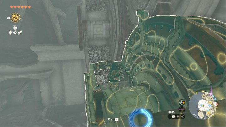 Use Recall to rewind the time on the gears and jump on the first one - Zelda Tears of the Kingdom: All Shrines on Great Sky Island - Sky - Zelda Tears of the Kingdom Guide
