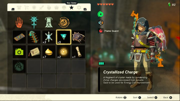 In Crystal Refinery, you can exchange Crystallized Charges for an Energy Cell upgrade - Zelda TotK: How to use Energy Cell - FAQ - Zelda Tears of the Kingdom Guide