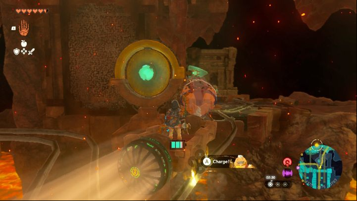 Switch the railcars and travel to the northern part of Fire Temple - Zelda TotK: Yunobo of Goron City - Walkthrough - Zelda Tears of the Kingdom Guide