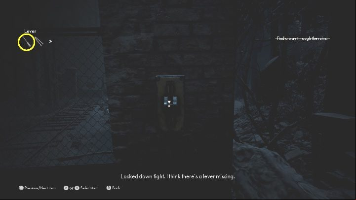 Place the lever in the switch on the wall - The Medium: Ruins - walkthrough - Walkthrough - The Medium Guide