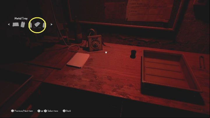 Start by placing the tray on the countertop – this will make it easier for you to pour in the substance and quickly develop the photo - The Medium: A secret room - walkthrough - Walkthrough - The Medium Guide