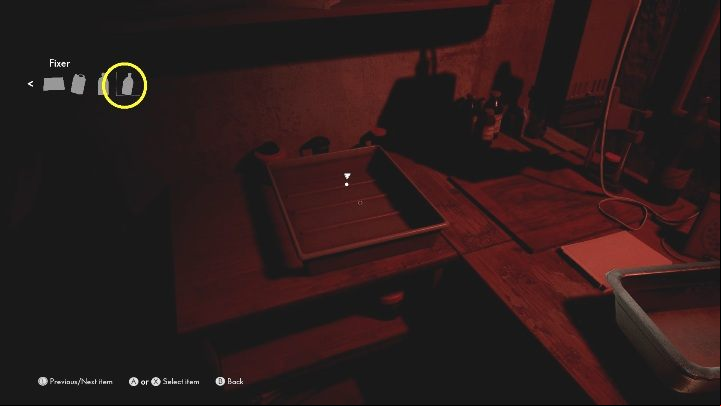 Moving on, pour the Fixer into the tray on the left - The Medium: A secret room - walkthrough - Walkthrough - The Medium Guide