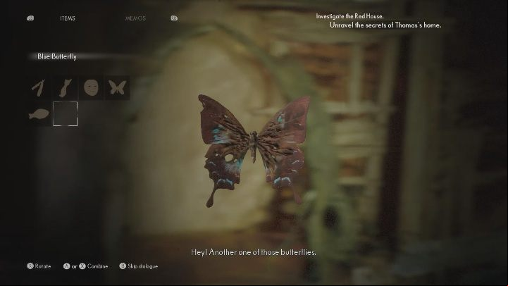 The blue butterfly is under this skin - The Medium: Thomas house - walkthrough - Walkthrough - The Medium Guide