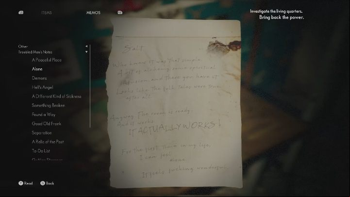 You will find this note from a troubled man on the desk in the girl's room - The Medium: Notes from a troubled man - list - Secrets and Collectibles - The Medium Guide